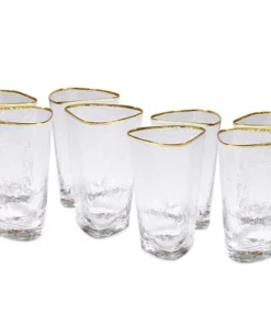 Global Views New Arrivals Hammered High Ball Glasses Set Of 8
