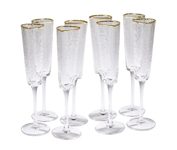 Global Views Hammered Champagne Glasses Set Of 8 New Arrivals 1 Global Views Hammered Champagne Glasses Set Of 8 New Arrivals