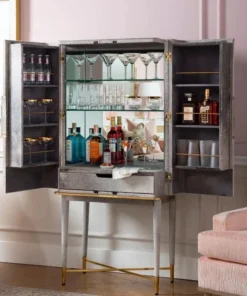 Bungalow 5 New Arrivals Florian Tall Bar Cabinet Gray 16 Bungalow 5 New Arrivals Florian Tall Bar Cabinet Gray