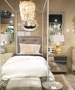 Made Goods Mia Double Nightstand French Gray Vintage Faux Shagreen New Arrivals