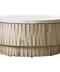 Global Views Round Teeter Totter Stone Cocktail Table New Arrivals