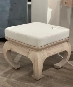 Worlds Away Claudia Stool Cerused Oak