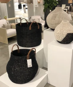 Palecek Cairo Basket Black Two Sizes New Arrivals