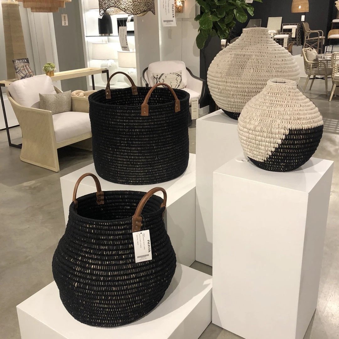 Palecek Cairo Basket Black Two Sizes New Arrivals 2 Palecek Cairo Basket Black Two Sizes New Arrivals