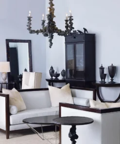 Oly Studio Fersen Half Table Black Resin New Arrivals