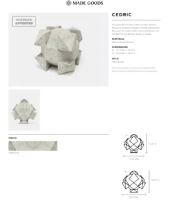 Made Goods Cedric Sculpture Light Gray