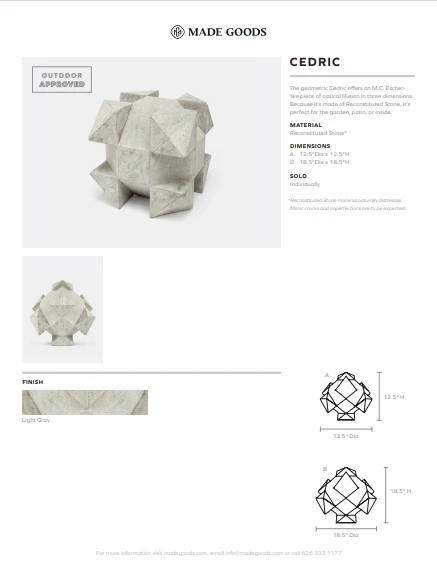 Made Goods Cedric Sculpture Light Gray 2 Made Goods Cedric Sculpture Light Gray