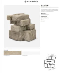Made Goods Damon Sculpture Gray Stone