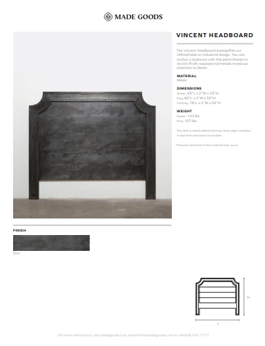 Made Goods Vincent Headboard Zinc Metal 3 Made Goods Vincent Headboard Zinc Metal
