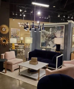 Worlds Away New Arrivals Harrington Side Table Navy