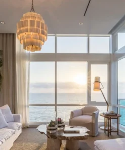 Made Goods Marjorie Chandelier Resin Coated Banana Bark New Arrivals