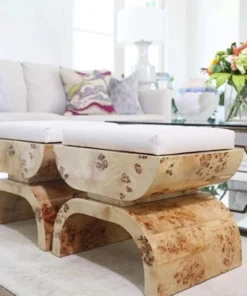 Worlds Away Biggs Stool Burl Wood