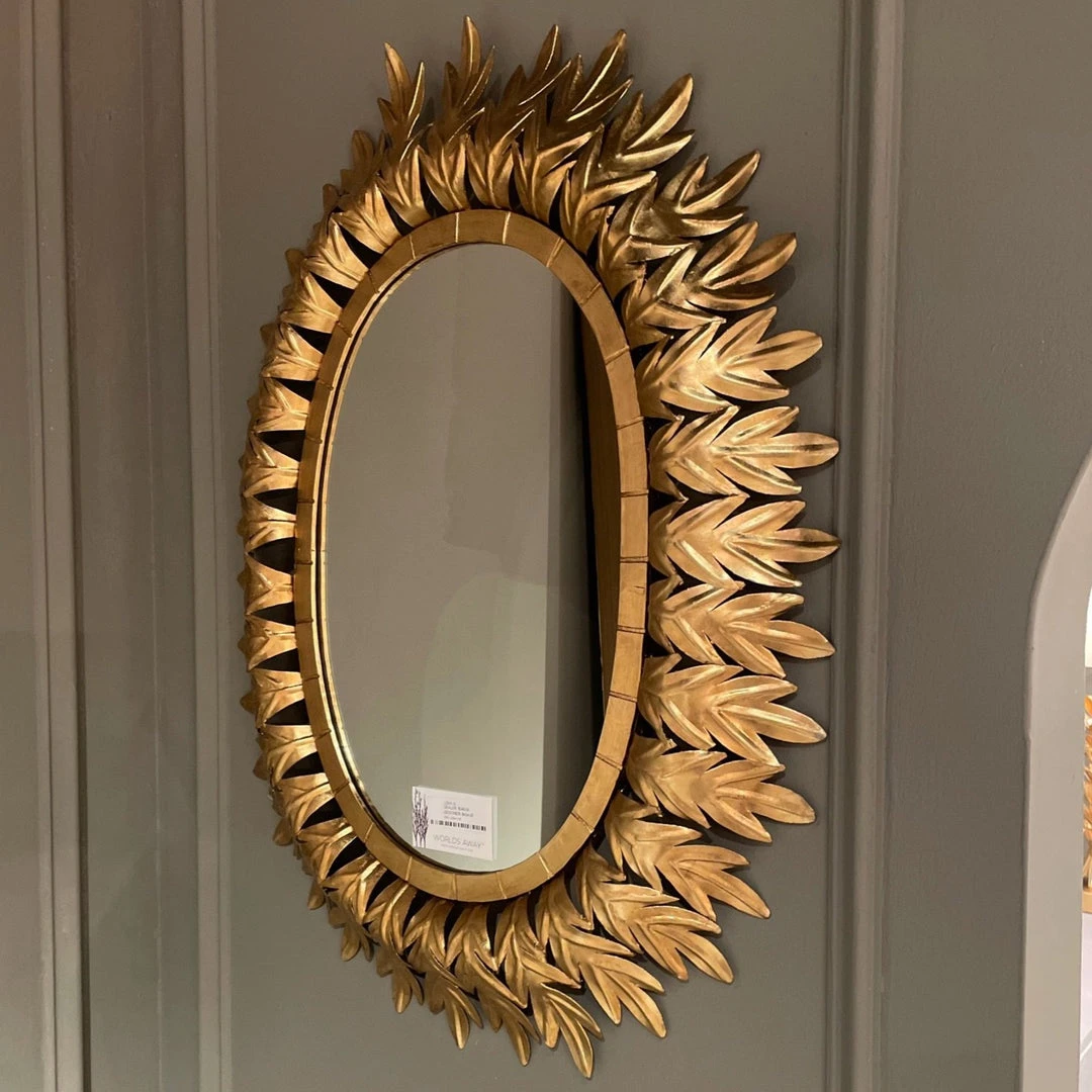 Worlds Away Lona Oval Mirror Gold Leaf New Arrivals 2 Worlds Away Lona Oval Mirror Gold Leaf New Arrivals