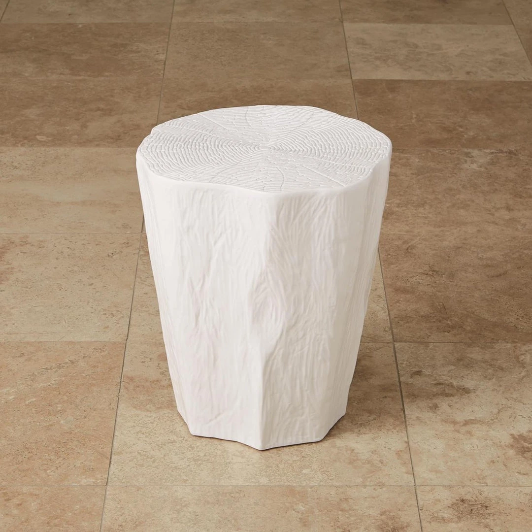 Global Views New Arrivals Trunk Stool White 3 Global Views New Arrivals Trunk Stool White