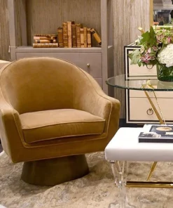 Worlds Away Dominic Chair Camel Velvet