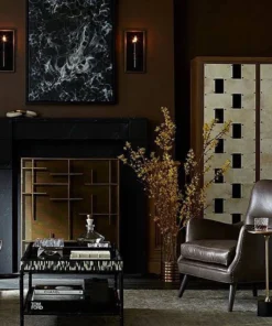 Arteriors Home New Arrivals Seger Chair Graphite Leather Grey Ash