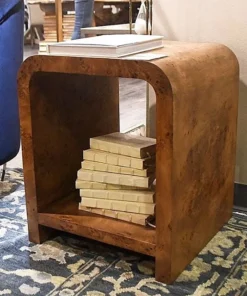 Worlds Away New Arrivals Putnam Dark Burl Wood Side Table