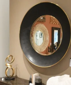 Made Goods Armond Mirror Large Black And Brass New Arrivals