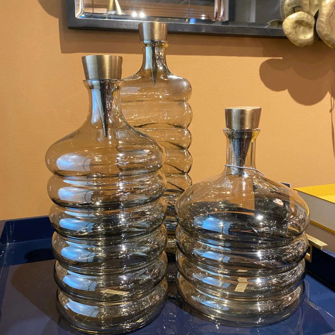 Arteriors Home Fiona Decanters Set Of Three 2 Arteriors Home Fiona Decanters Set Of Three