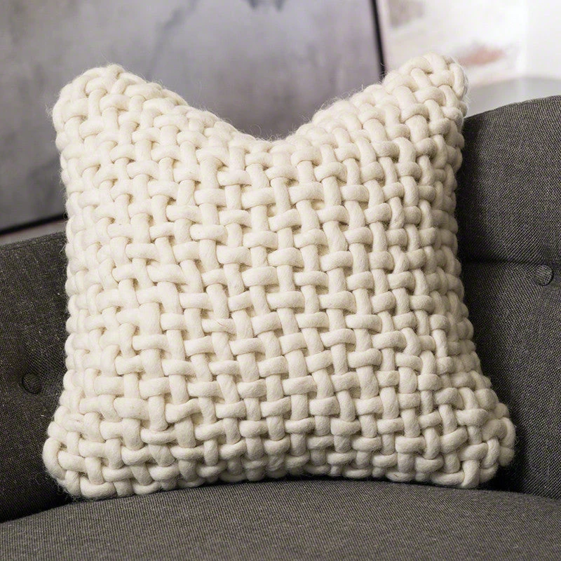 Studio A New Arrivals Noodle Felt Pillow Bone 2 Studio A New Arrivals Noodle Felt Pillow Bone