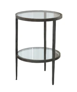 Studio A New Arrivals Laforge Two Tiered Side Table Iron And Braised Brass