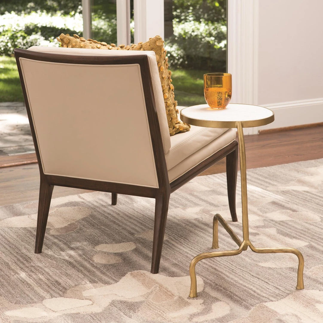 Global Views Cantilever Table Brass With White Marble Top 4 Global Views Cantilever Table Brass With White Marble Top