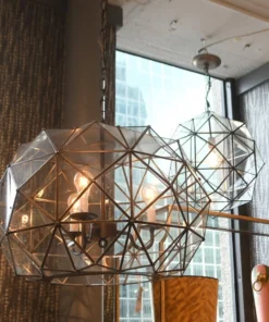 Worlds Away Rozz Pendant Clear Glass