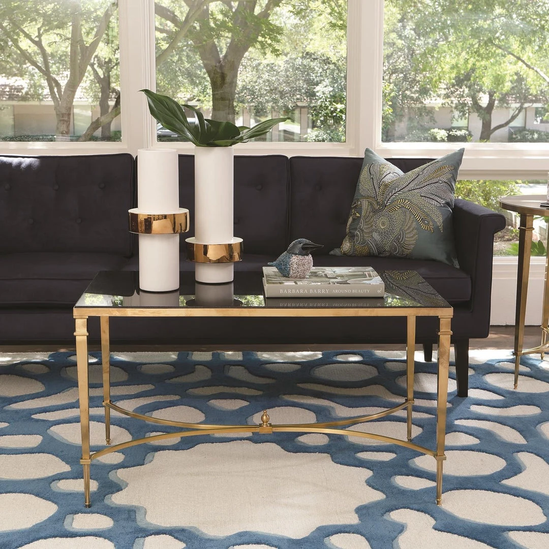 Global Views French Square Leg Cocktail Table Brass And Black Granite New Arrivals 2 Global Views French Square Leg Cocktail Table Brass And Black Granite New Arrivals