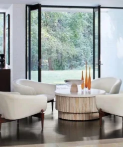 Global Views Round Teeter Totter Stone Cocktail Table New Arrivals