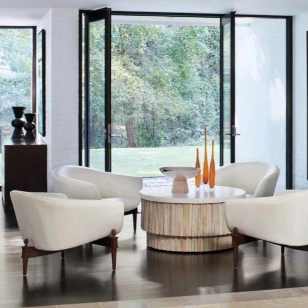 Global Views Round Teeter Totter Stone Cocktail Table New Arrivals 2 Global Views Round Teeter Totter Stone Cocktail Table New Arrivals