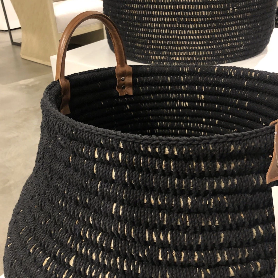 Palecek Cairo Basket Black Two Sizes New Arrivals 3 Palecek Cairo Basket Black Two Sizes New Arrivals