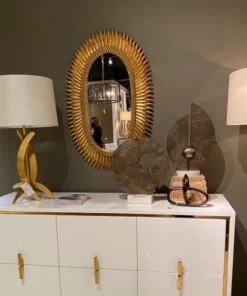 Worlds Away Rita Mirror Gold Leaf