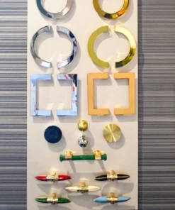 Worlds Away New Arrivals Braxton Hardware Gold Leaf Pair