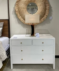 Made Goods New Arrivals Jarin 36" Dresser Designer White Faux Belgian LInen