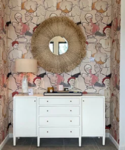 Made Goods Jarin Deep Drawer Buffet Designer White Faux Belgian Linen