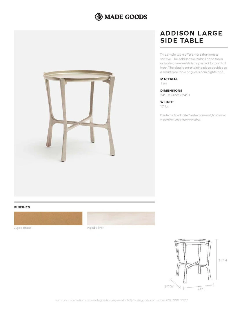 Made Goods Addison Large Side Table Aged Brass New Arrivals 3 Made Goods Addison Large Side Table Aged Brass New Arrivals