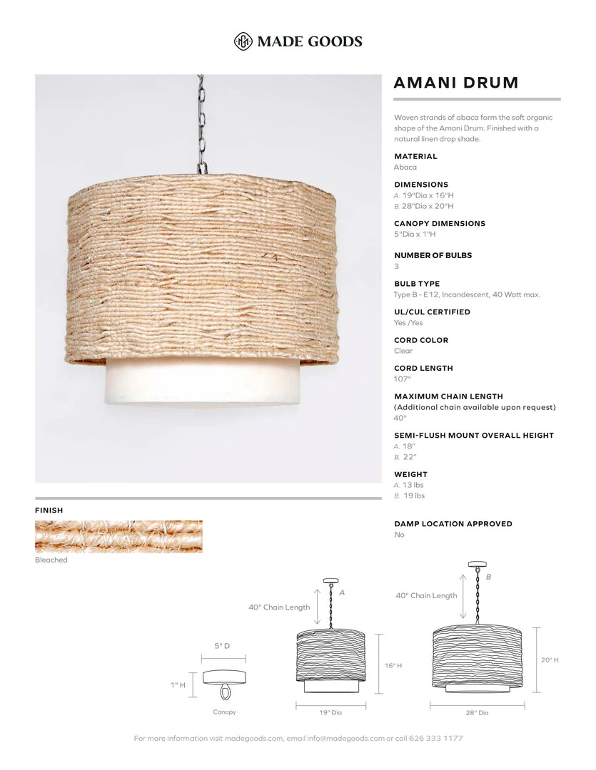 Made Goods Amani Drum Chandelier New Arrivals 4 Made Goods Amani Drum Chandelier New Arrivals