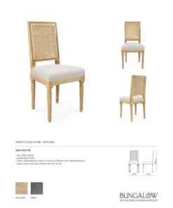 Bungalow 5 Annette Side Chair Natural