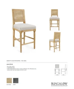 Bungalow 5 Annette Counter Stool Natural 16 Bungalow 5 Annette Counter Stool Natural