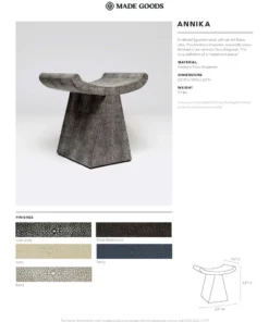 Made Goods Annika Stool Sand Faux Shagreen