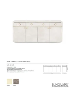 Bungalow 5 New Arrivals Andre Three Drawer And Four Door Cabinet White