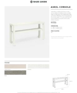 Made Goods New Arrivals Askel 60" Console Seal Faux Raffia 7 Made Goods New Arrivals Askel 60