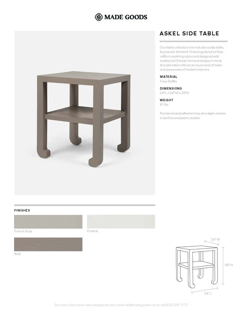 Made Goods Askel Side Table Pristine Faux Raffia 5 Made Goods Askel Side Table Pristine Faux Raffia