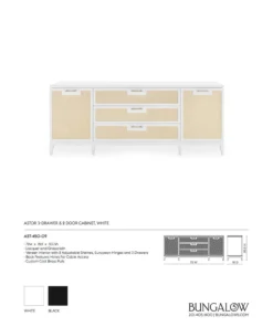 Bungalow 5 New Arrivals Astor 3 Drawer And 2 Door Cabinet White 17 Bungalow 5 New Arrivals Astor 3 Drawer And 2 Door Cabinet White