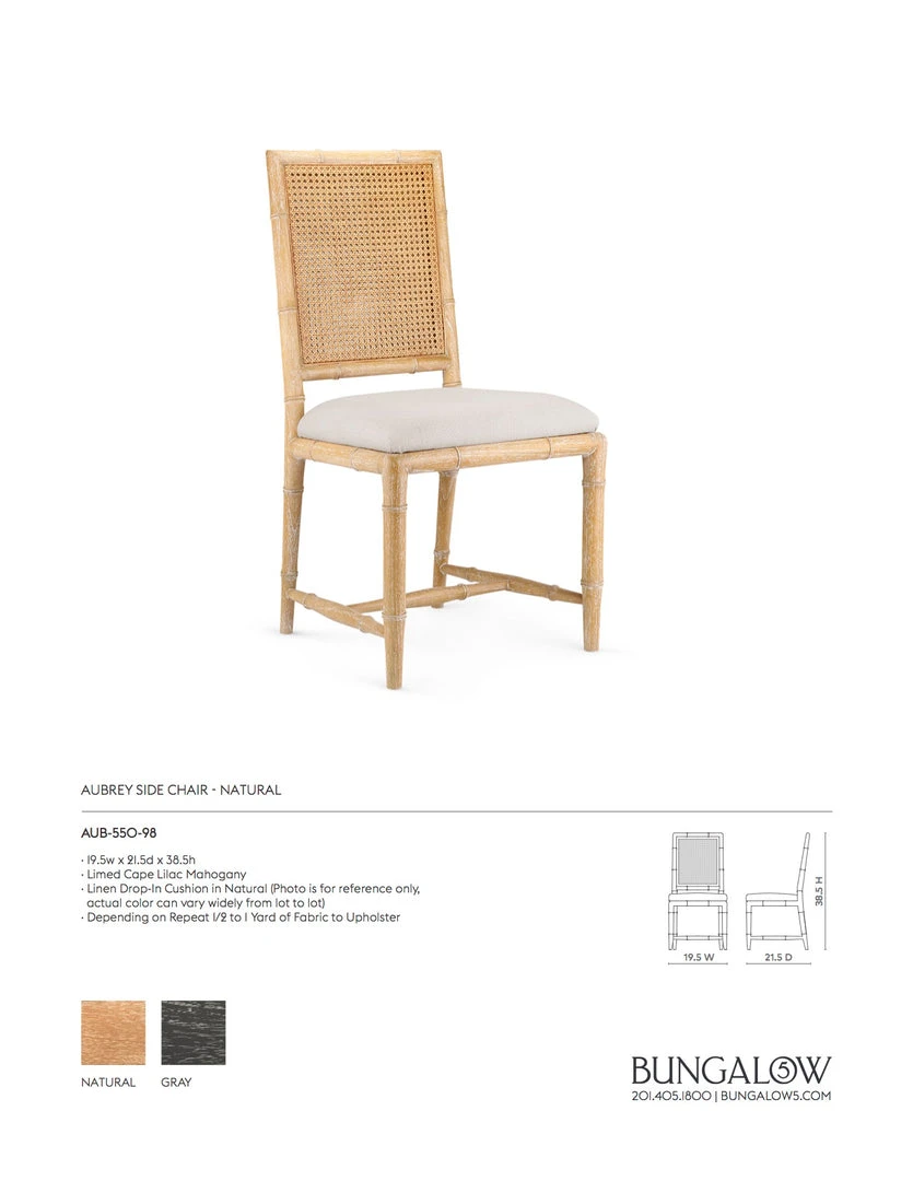 Bungalow 5 New Arrivals Aubrey Side Chair Natural 6 Bungalow 5 New Arrivals Aubrey Side Chair Natural