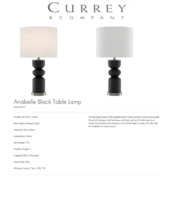 Currey And Company Anabelle Black Table Lamp New Arrivals 5 Currey And Company Anabelle Black Table Lamp New Arrivals