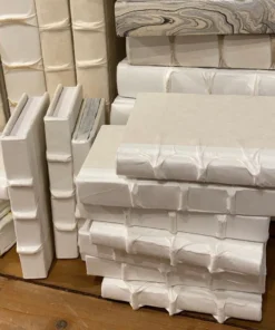 E Lawrence Antique White Parchment Minis Book Set Of 12