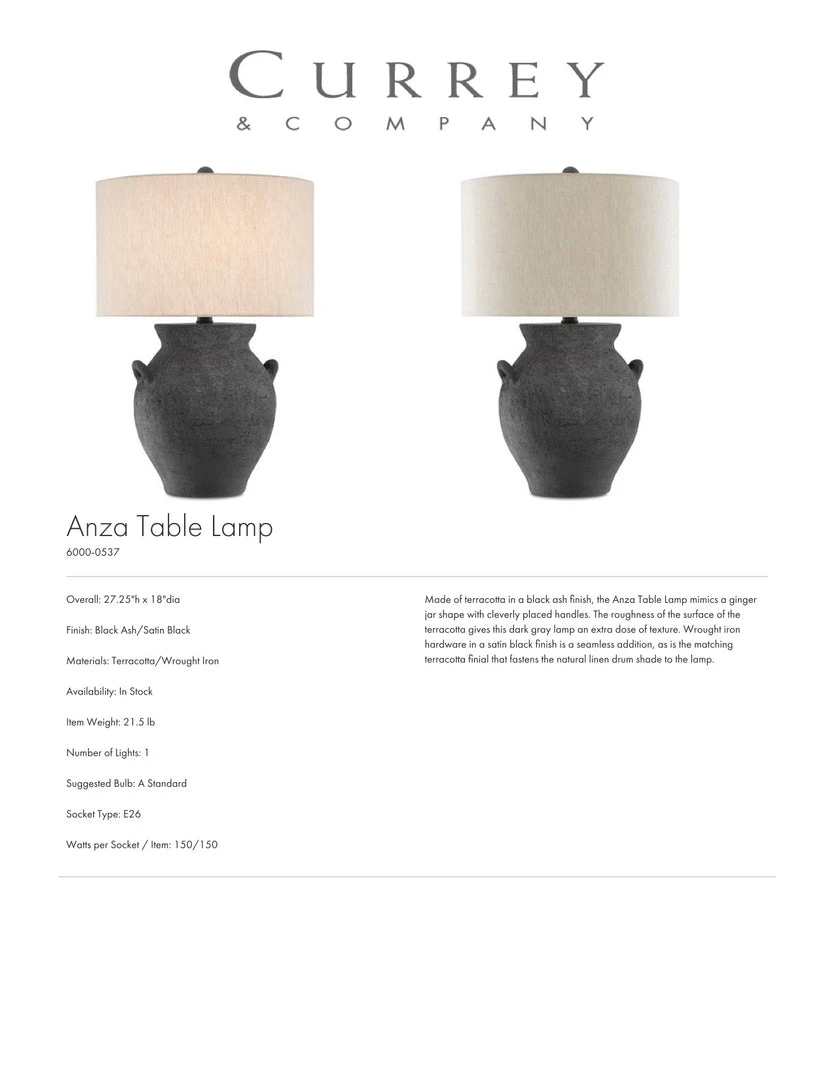 Currey And Company New Arrivals Anza Table Lamp 5 Currey And Company New Arrivals Anza Table Lamp