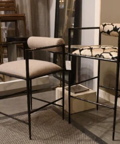 Arteriors Home New Arrivals Barbana Counter Stool Pewter Texture