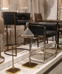 Arteriors Home Calvin Bar Stool Black Leather And Brass 11 Arteriors Home Calvin Bar Stool Black Leather And Brass